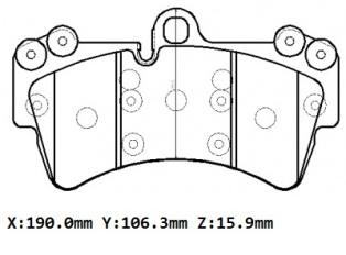 VOLKSWAGEN TOUAREG- 07/09; ÖN FREN BALATASI 3,6/4,2/5,0/6,0(KABLOSUZ)(DİSK)(190x106.3x15.9) (BRAMAX)