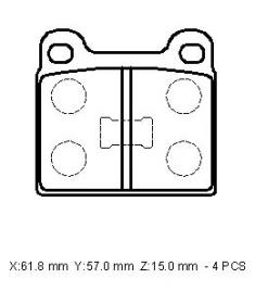 VOLKSWAGEN PASSAT- B3- 88/96; ÖN FREN BALATASI (DİSK)(61,8X57X15)(BRAMAX)