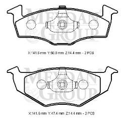 SEAT CORDOBA- 98/99; ÖN FREN BALATASI (DİSK) (141,6X50X16,48/141,6X47,4X16,48) (BRAMAX)