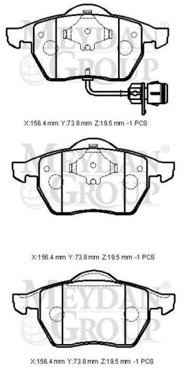 AUDI A100- 92/95; ÖN FREN BALATASI 2,0/2,4D/2,5TDI/2,6/2,8 (2KABLOLU)(DISK)(156,4X73,8X19,5)(BRAMAX)