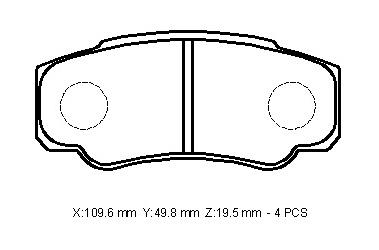 FIAT DUCATO- 14/24; ARKA FREN BALATASI 16 JANT (KABLOSUZ)(DISK) (109,6X49,8X19,5)(BRAMAX)