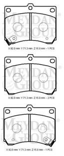 MAZDA 323- LANTIS- 95/98; ÖN FREN BALATASI (DISK) (92X71,3X15) (DAIWA)