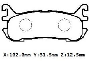 MAZDA 323- LANTIS- 95/98; ARKA FREN BALATASI (DISK)(102X31.5X12.5)(DAIWA)