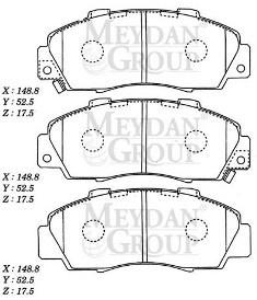 HONDA CRV- 97/01; ÖN FREN BALATASI (DISK) (148,8X52,5X17,5) (DAIWA)