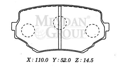 SUZUKI GRAND VITARA- 98/02; ÖN FREN BALATASI GRAND 4KAPI (DISK) (110X52X14,5) (DAIWA)