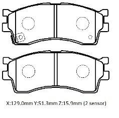 KIA SEPHIA- II- 02/06; ÖN FREN BALATASI (DISK) (129X51,3X15,9) (DAIWA)