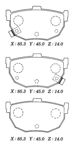 KIA CERATO- 05/06; ARKA FREN BALATASI (DISK) (85.3X45X14) (DAIWA)