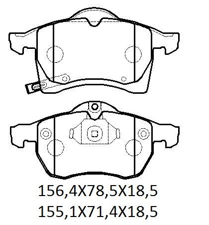 OPEL ASTRA- G- SD/HB- 99/09; ÖN FREN BALATASI (DISK)(156,4X78,5X18,5/155,1X71,4X18,5)(BRAMAX)