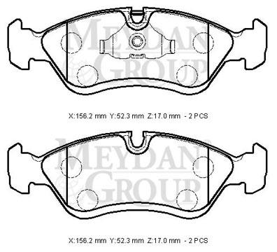 OPEL OMEGA- A- 86/94; ÖN FREN BALATASI (KABLOSUZ)(DISK) (156,2X52,3X17)(BRAMAX)